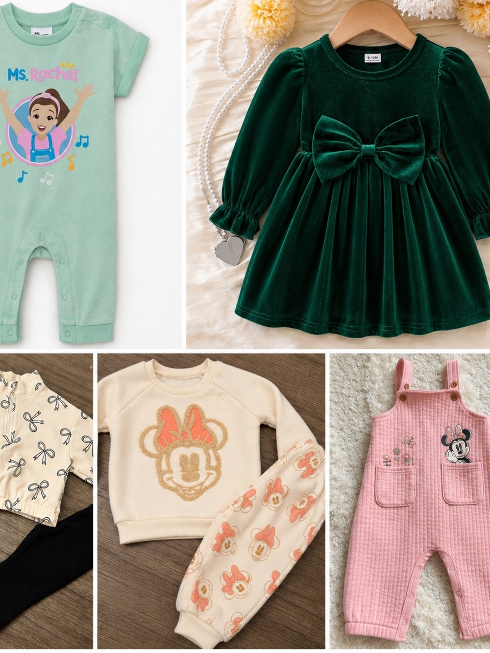 6-9M Baby Girl Bundle Disney, Ms Rachel, and Matching Sets